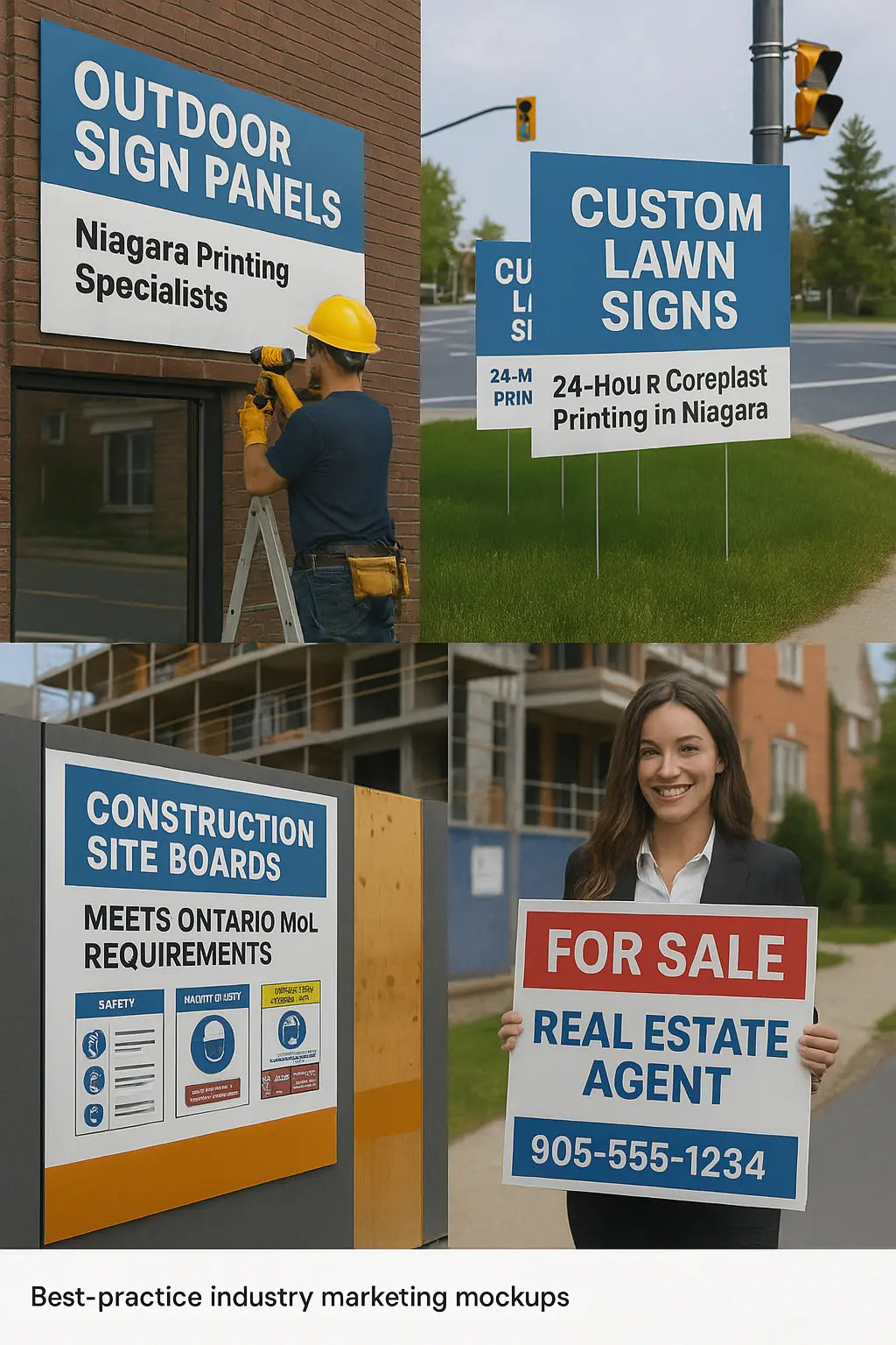 Construction Site Safety Signs – Coroplast or ACM (Niagara) Niagara Stands Out