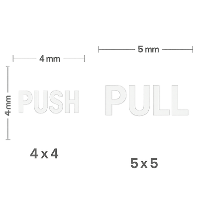 Door Upgrade Kit — Hours + Push/Pull Decals (Outside-Mount) Niagara Stands Out