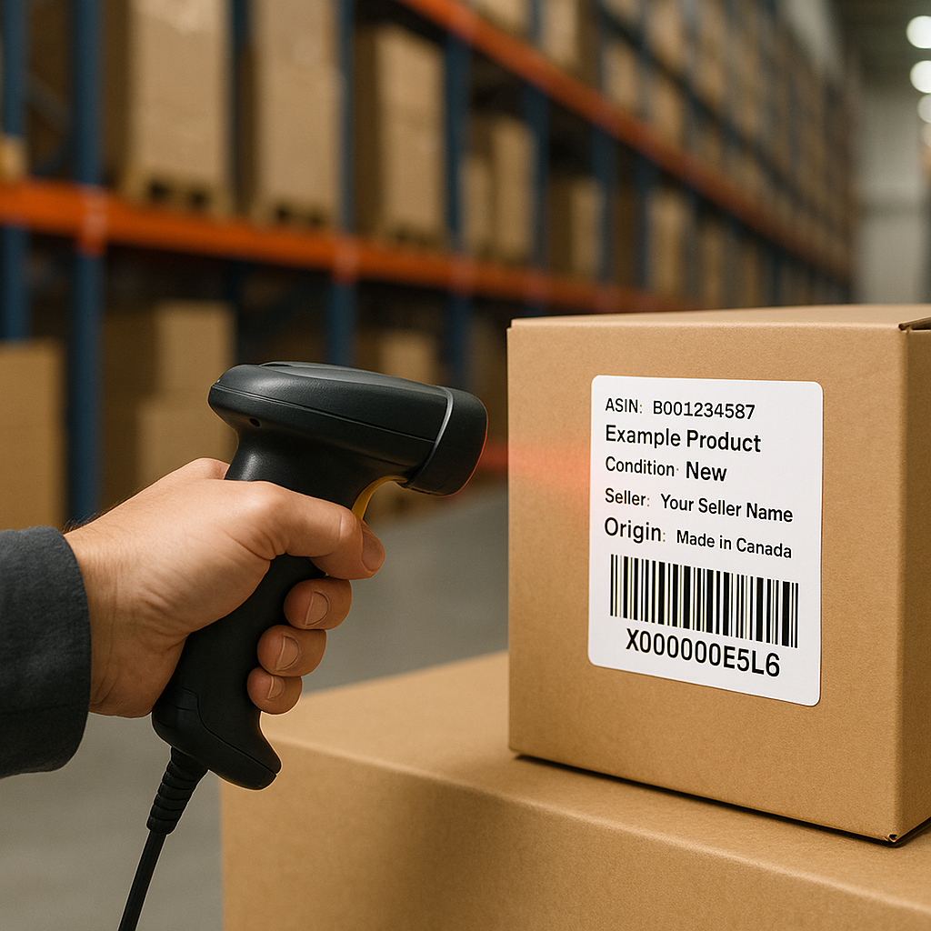 Amazon FNSKU Labels Printed Canada | FBA Barcode Stickers Waterproof Niagara Stands Out