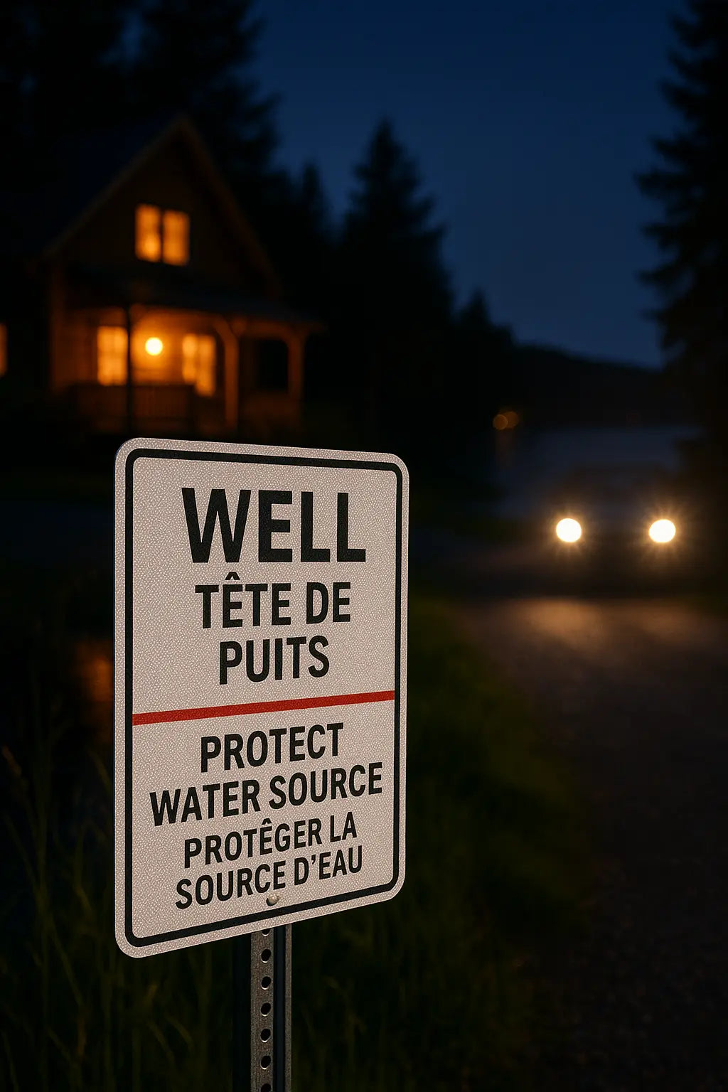 Cottage Septic & Well Safety Signs | Bilingual & Weatherproof | Made in Canada Niagara Stands Out
