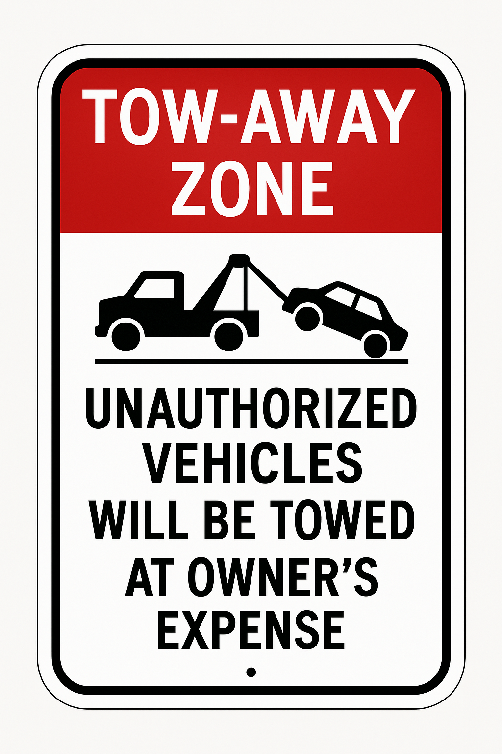 Tow-Away Zone — Unauthorized Vehicles Will Be Towed (Niagara) Niagara Stands Out
