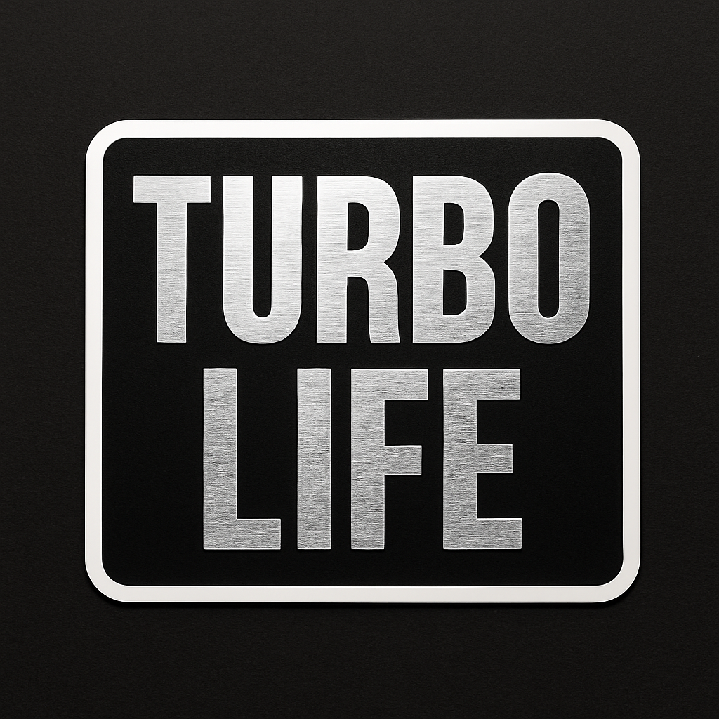 Turbo Life Focused waterproof vinyl sticker - premium performance car decal designed in Niagara Canada for automotive enthusiasts