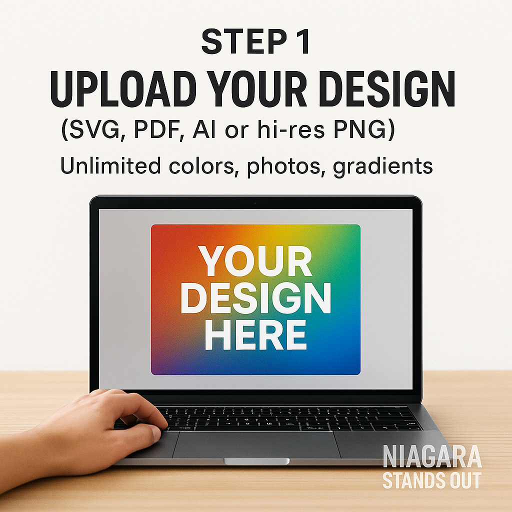 Custom Printed Decal (Laminated) — Fixed Sizes Niagara Stands Out