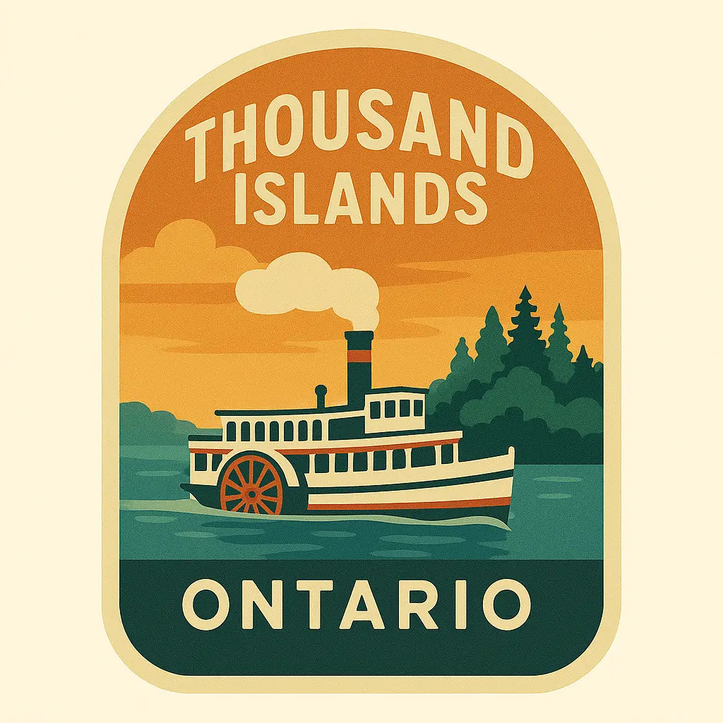 Thousand Islands steamboat sticker 3×3 in Die-Cut