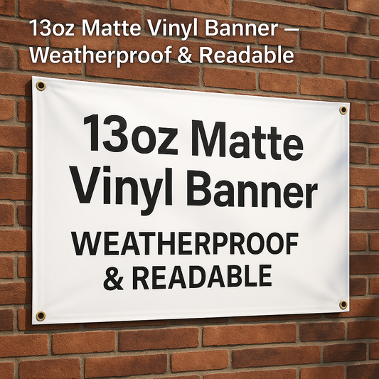 13oz Matte Vinyl Banner — Hemmed & Grommeted