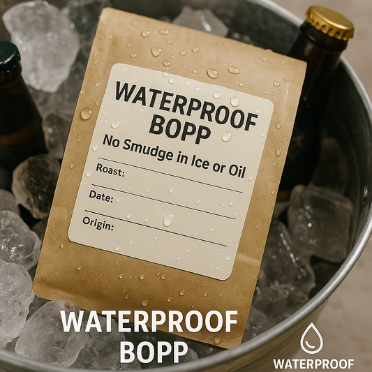 Coffee Bag Labels — 4" × 5" Matte BOPP Strong Adhesive | Niagara Stands Out Niagara Stands Out