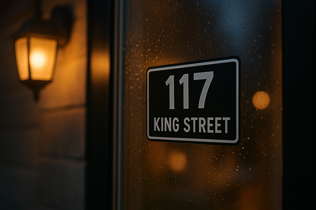 Custom Address Plaque Decal — Outside Mount (Window & Mailbox) Niagara Stands Out