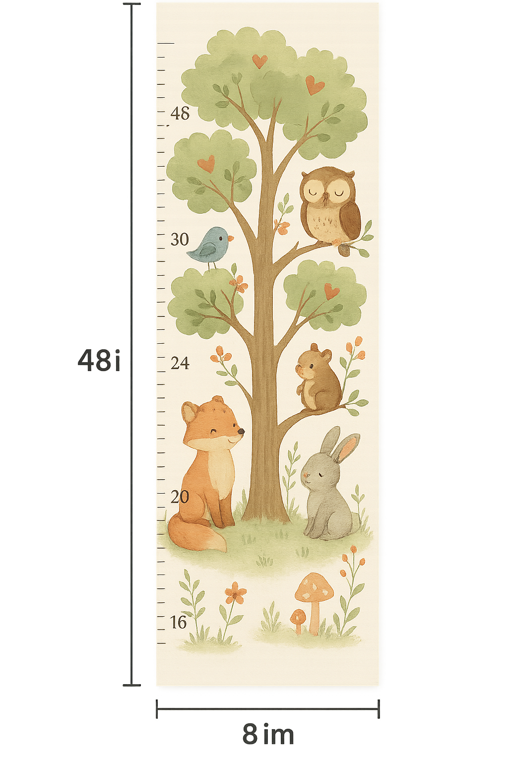 Personalized Nursery Growth Chart Decal – 48″ or 60″ Fabric Vinyl Niagara Stands Out
