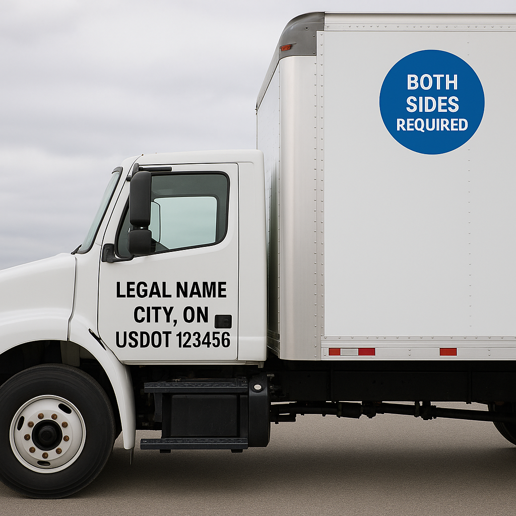 CVOR & Truck Numbers — Ontario & USDOT Door Decals Niagara Stands Out