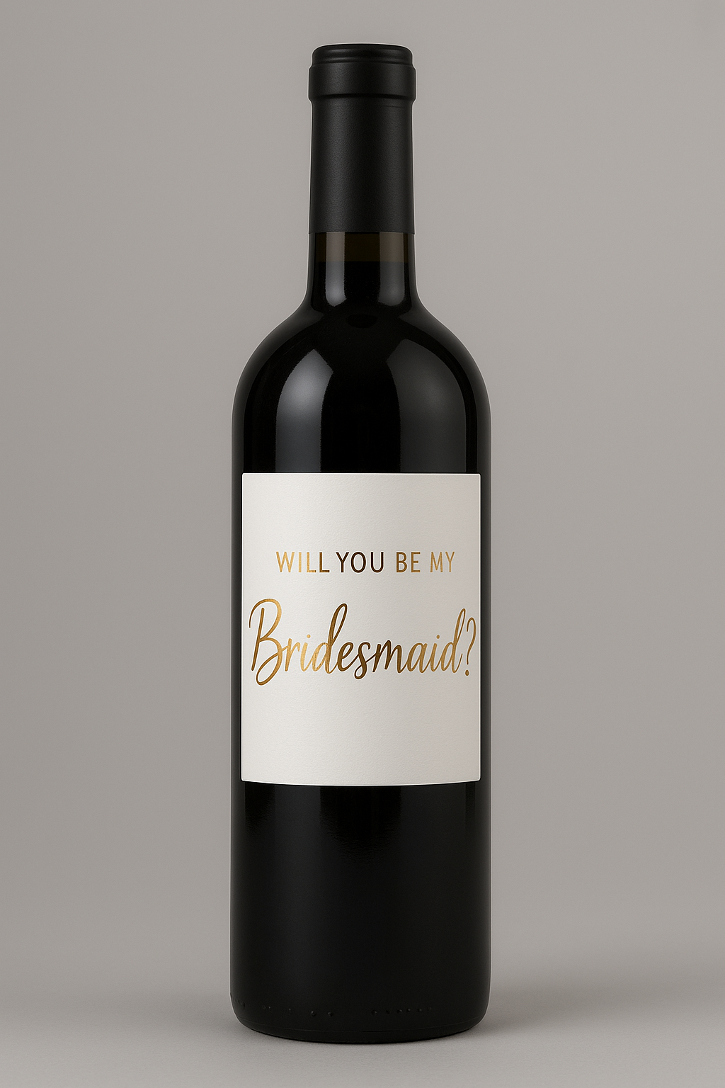 Custom Bridesmaid Proposal Wine Labels - Metallic Caricature Niagara Stands Out