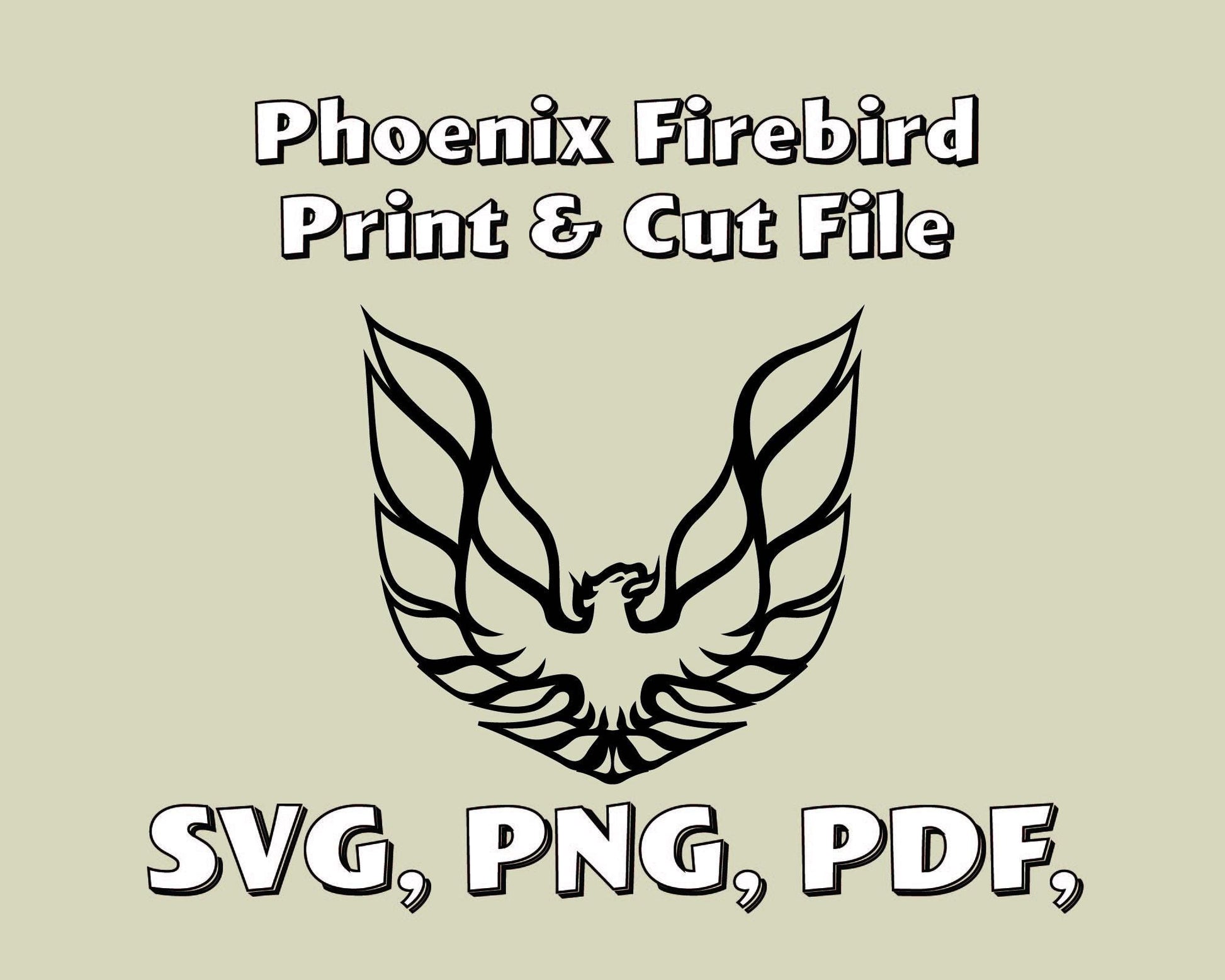 Image of Gold Phoenix Firebird SVG – Custom Decals & Stickers