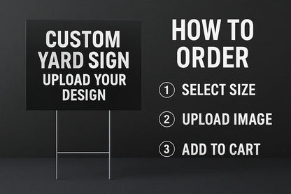 Custom business yard signs - branded coroplast signage with company logos for outdoor marketing