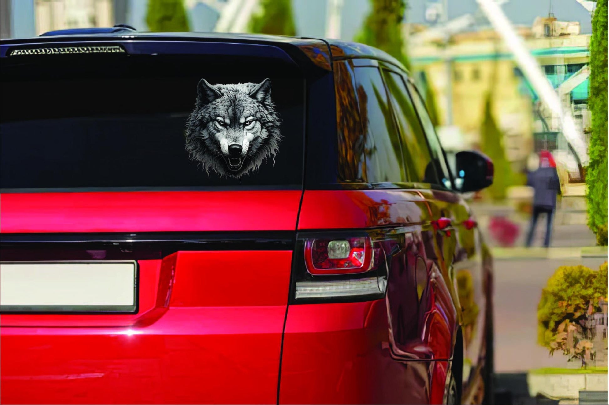 Fierce Wolf Vinyl Decal  Weatherproof Black-and-White Animal Sticker for Cars, Laptops, and Walls  Durable and Bold Wild Design vinyl decal