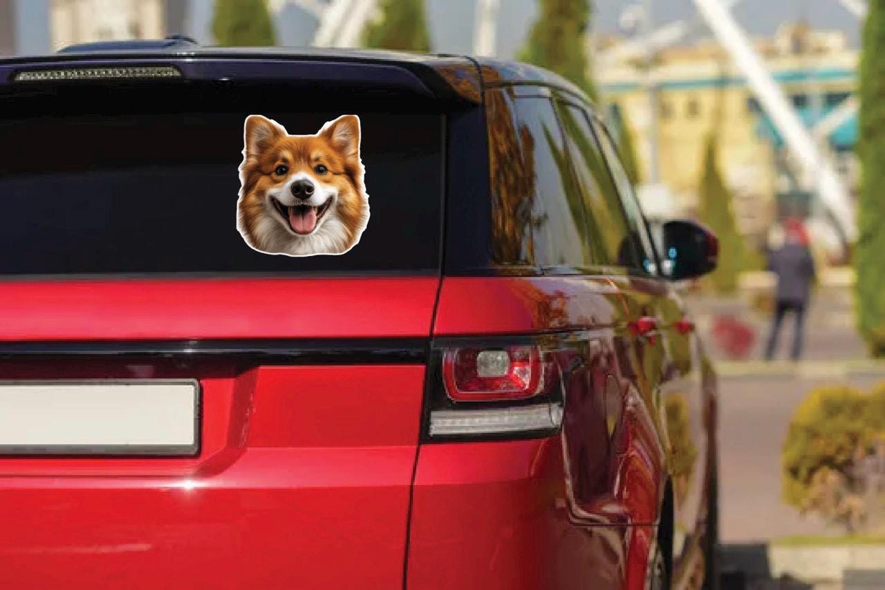 Custom Dog Face Reflective Vinyl Decal | Waterproof Pet Sticker