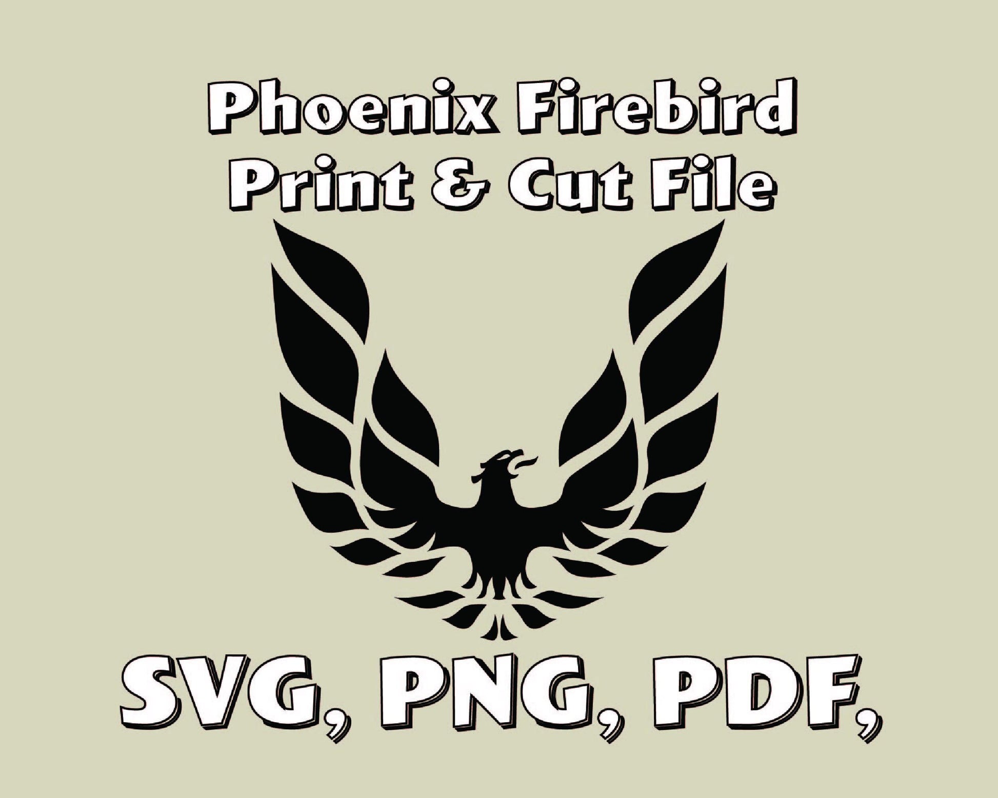 Phoenix Firebird SVG  Digital Download for Cricut & Silhouette  Bold Car Decal, T-Shirt, and Craft Design File