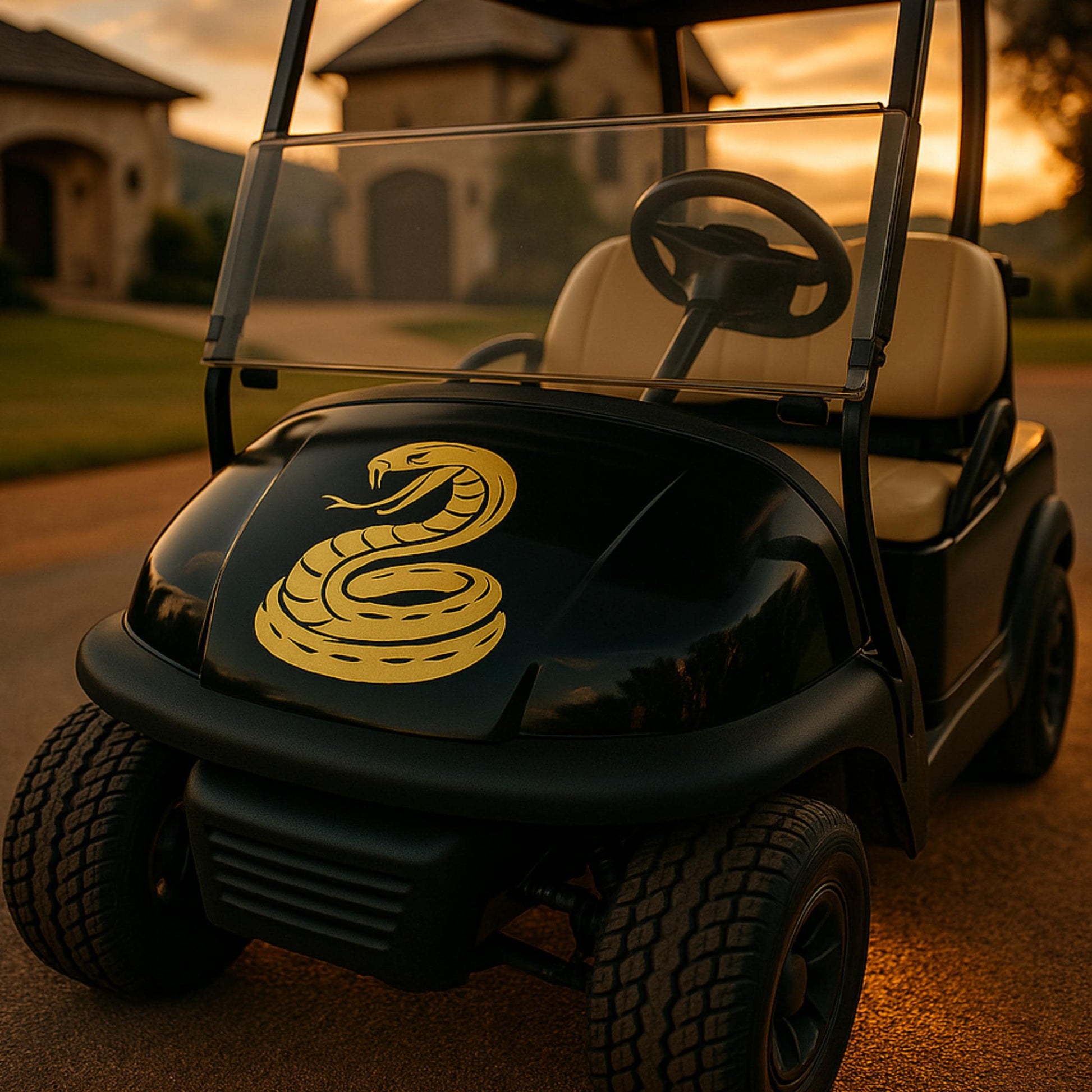 Gold Cobra Snake Decal for Car Hoods Golf Carts Trucks and Toolboxes  Aggressive Vinyl Sticker for Muscle Cars DIY Projects and More vinyl decal