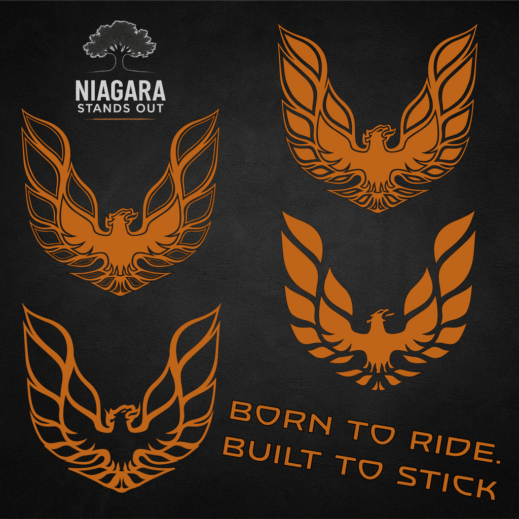 Screaming Chicken Decal 18 Inch - Large Firebird Phoenix Hood Graphics Kit Niagara Stands Out