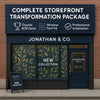 Complete Storefront Brand Takeover Package | Fascia + Window Perf + A-Frame | Niagara Signs