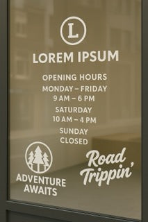 Business Hours – Custom Window Decal Niagara Stands Out